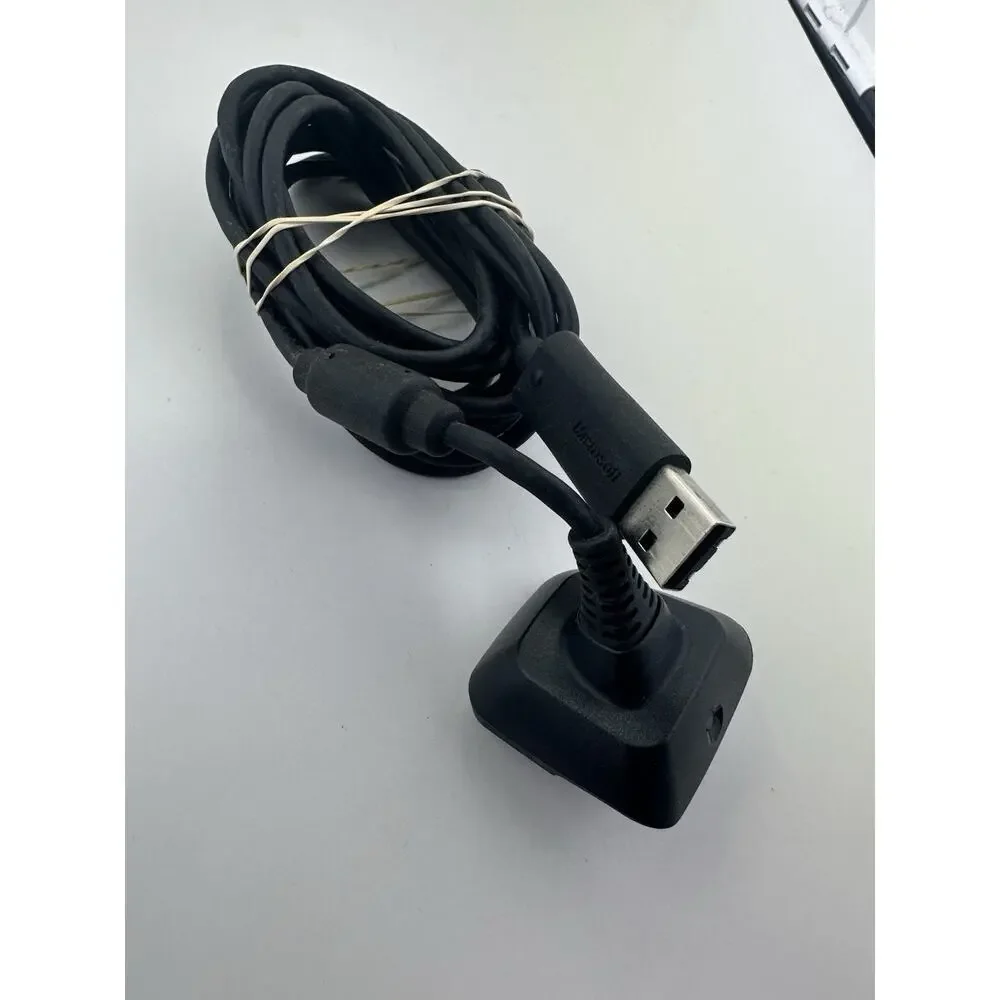 Genuine Microsoft Xbox 360 Play Charge Kit Cable OEM Official Original Black